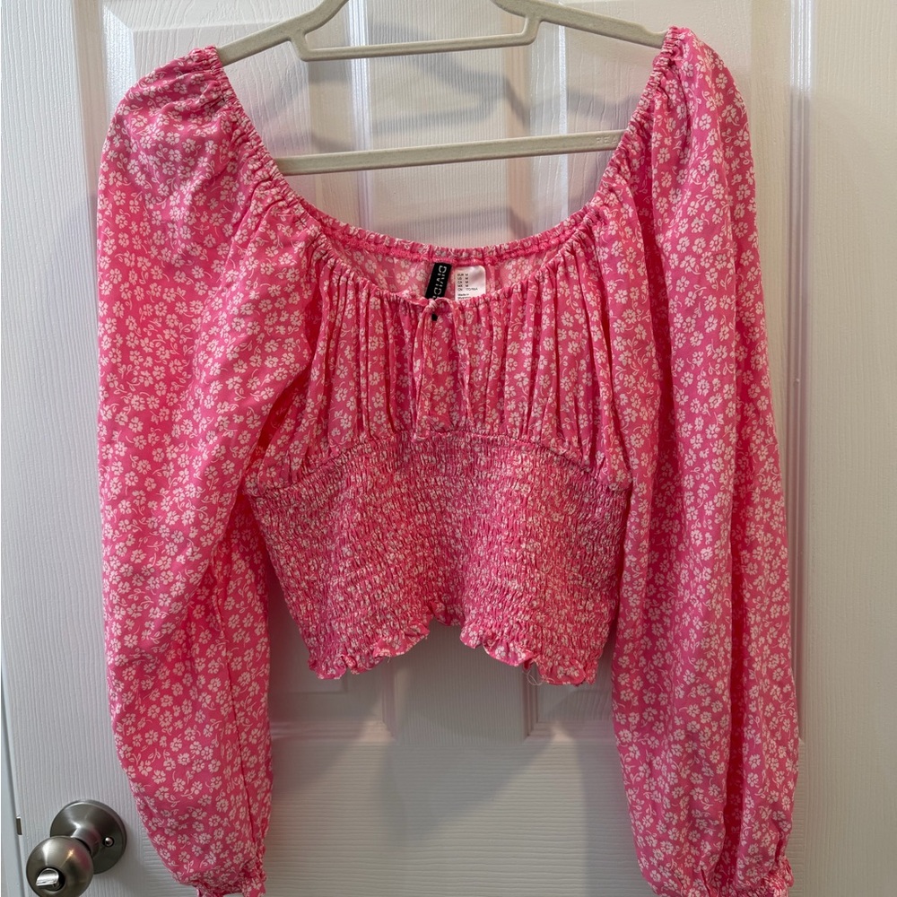 H&M Pink Floral Blouse